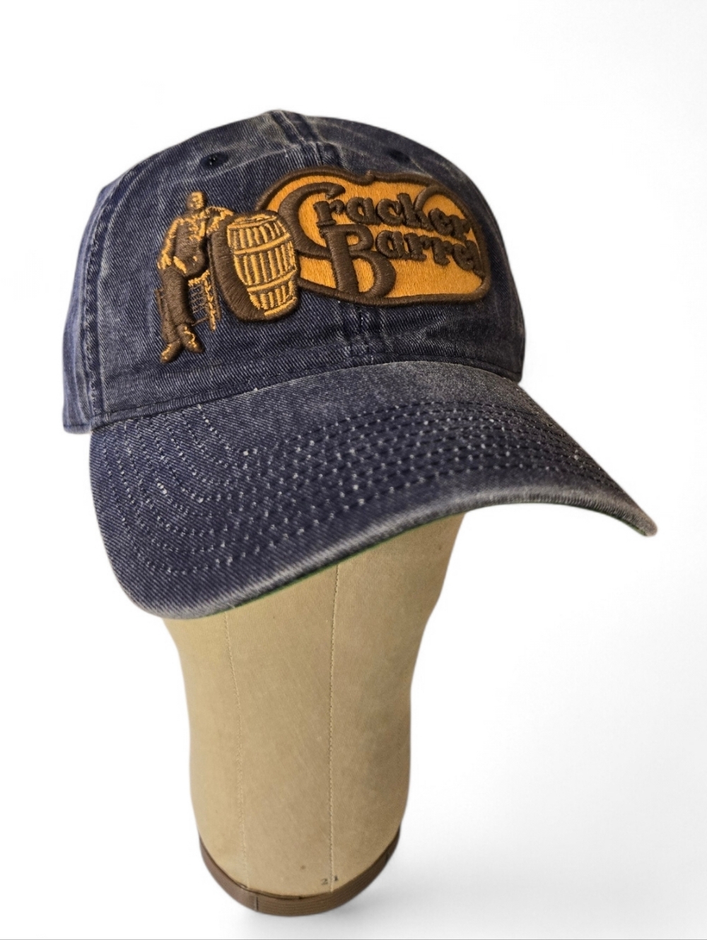 Cracker Barrel Denim Jeans Cap Hat Old Country Store Distressed 3D Embroidery